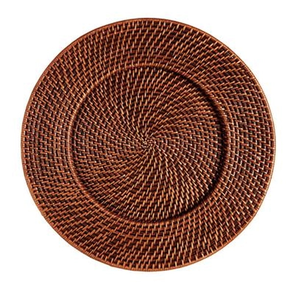 Set of 4 Piper Woven Chargers - Antique Walnut - Ballard Designs