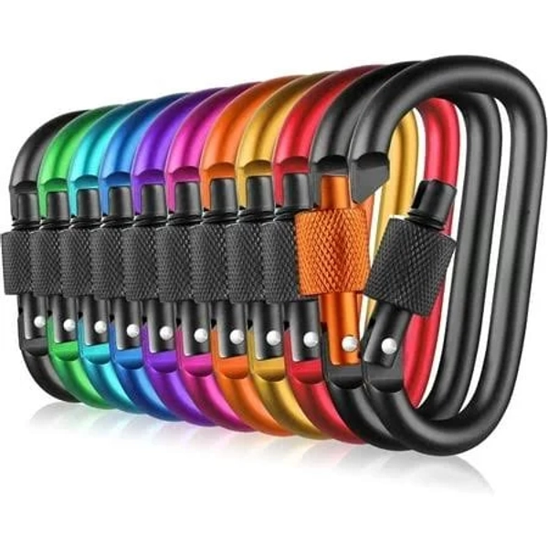 3 inch Aluminum D-Ring Locking Carabiner Clip Snap Hook Sport Accessories Outdoor Camping HikingClips