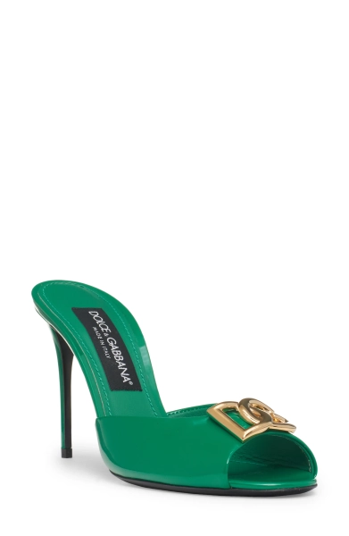 DG Logo Patent Slide Sandal
