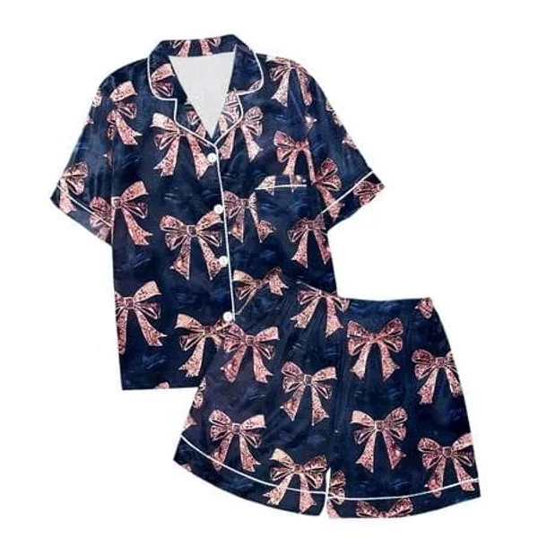 Huangxiaaa Pajama Set Girl Short Set Girls Button Down Pajamas Girls Silk Pajamas