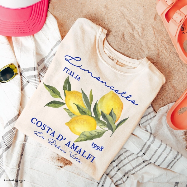 Comfort Colors® Retro Limoncello La Dolce Vita Tee, Lemon Shirt, Italy T-shirt, Coastal Granddaughter Aesthetic Amalfi Coast, Summer Shirt