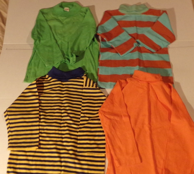 1970'S VALLEY VIEW CASUALS SIZE 12/14 COTTON 4 CHILDRENS KIDS SHIRTS CLOTHES