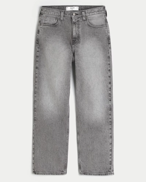 Hollister Washed Grey Baggy Jeans