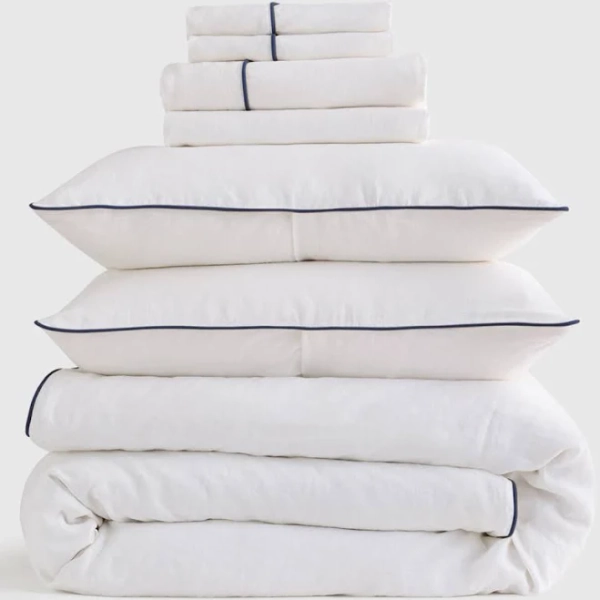 Quince Piped Fitted Sheet Set
