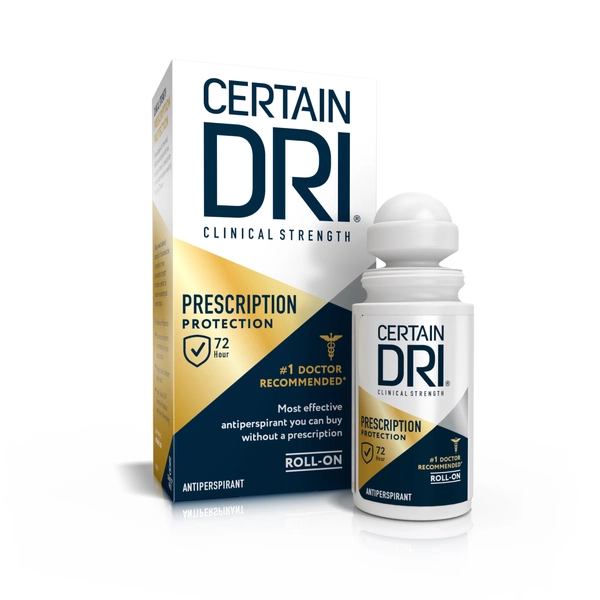 Certain Dri Prescription Strength Clinical Antiperspirant Roll-On - 72-Hour Sweat & Odor Protection for Excessive Sweating & Hyperhidrosis 1.2oz - Walmart.com