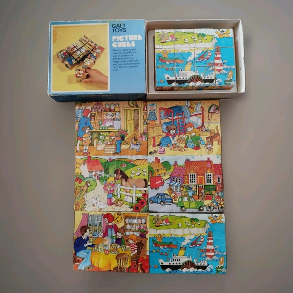 Galt Toys Picture Cubes Game 1970's Complete L1521C Vintage Rare 
