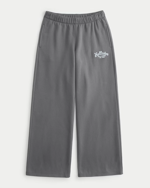 Hollister Feel Good Wide-Leg Logo Graphic Sweatpants