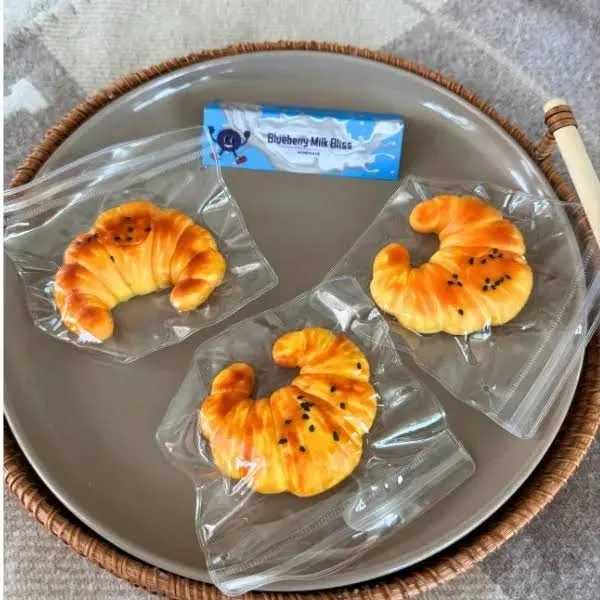 Handmade Mini Croissant Taba Squishy, Soft Stress Relief Toy for Anxiety