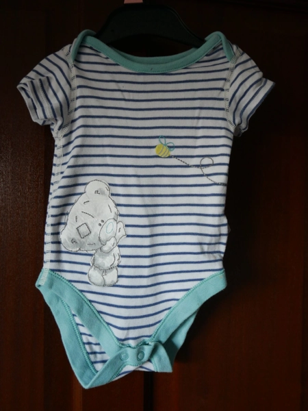 M&amp;S Tatty Teddies Vest, Age 3-6 mo, White/Blue Stripes
