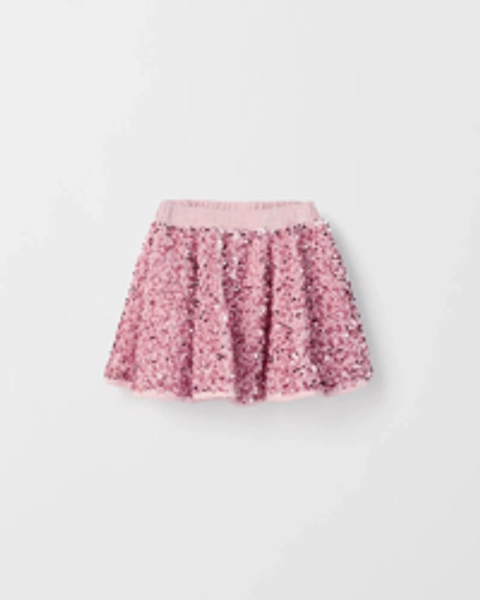 Sequin Tulle Mini Length Occasion Skirt - Pink