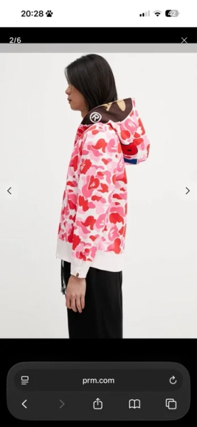 A Bathing Ape bluza bawełniana ABC Camo 2nd  męska kolor różowy z kapturem wzorzysta 001ZPL801006M