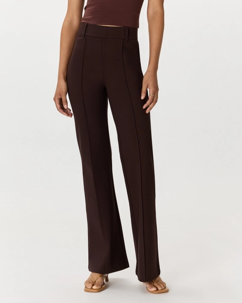 Ultra-Stretch Ponte Flare Leg Pants in Morel Grey