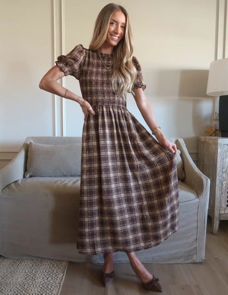 Harvest Plaid Dress - S