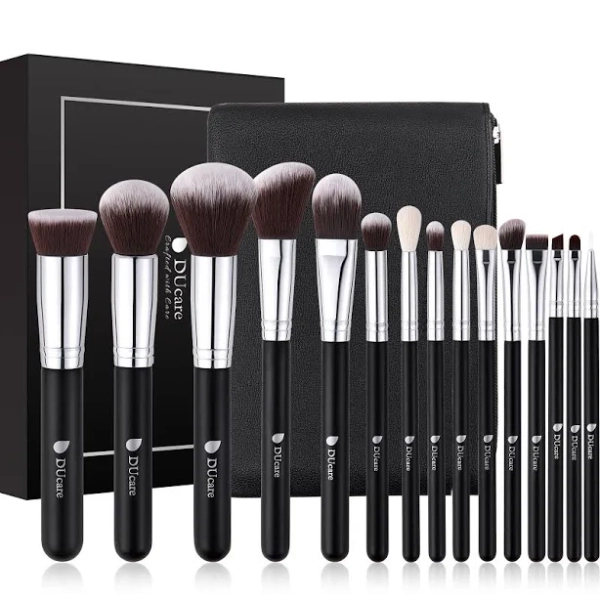 DUcare Beauty Classic Black Essential Face & Eye Brush Set