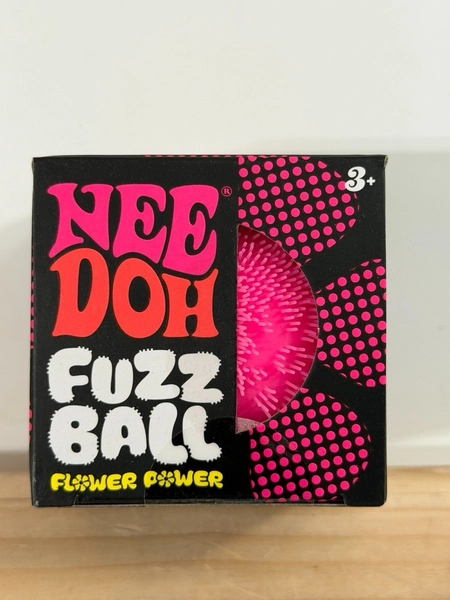 PINK Needoh FUZZ BALL Flower Power Nee Doh Squish Stress Ball NEE-DOH Fuzzball