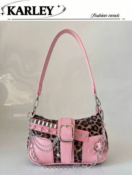 Fashionable Versatile Crescent Moon Bag, Y2K Millennium Chain Shoulder , Underarm , Handheld  Crossbody , Comes With Multiple Interchangeable Straps