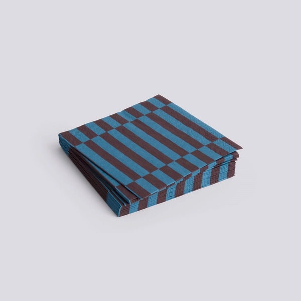 Pattern Napkins-Set of 20 Lunch-Anthracite and bordeaux pillar stripe