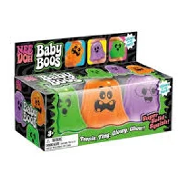 NeeDoh NeedDohWeen Baby Boos Box of 3 Squishy Glowy Ghosts (Artwork May Vary)