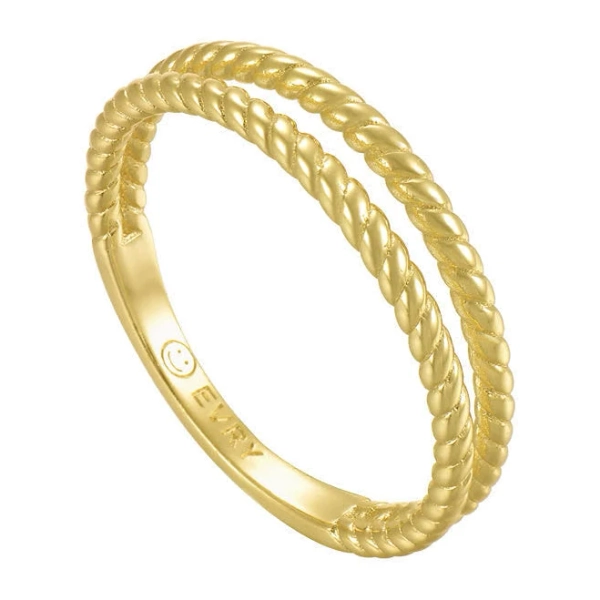 18K Gold Waterproof Twisted Ring