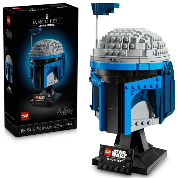 LEGO Star Wars Jango Fett Helmet - DIY Model Kit For Adults 18+ - Collectible Building Set - Room Decor Idea For Attack of the Clones Fans - Unique Gift Idea for Men and Women - 75408