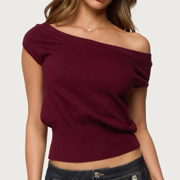 Edikted Women's Michaela One-Shoulder Knit Tank Top