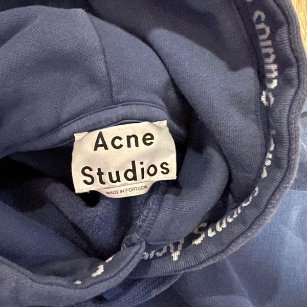 Authentic Acne Studios blank blue cropped hoodie...