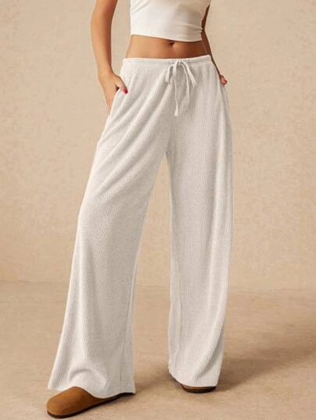 Poéselle Fall Women's Clothing, Wide Leg Sweatpants, Low Rise Pants, Comfortable Pants, Casual Pants, Baggy Pants, Women's Pants,  Women's Bottoms, Streetwear, Winter Clothes