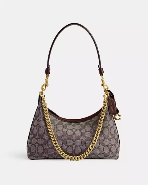 Brass/Oak Maple Juliet Shoulder Bag 25 In Signature Jacquard