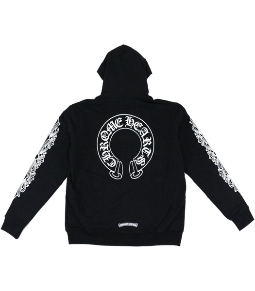CH Horseshoe Floral Cross Sleeve Zip Up Hoodie