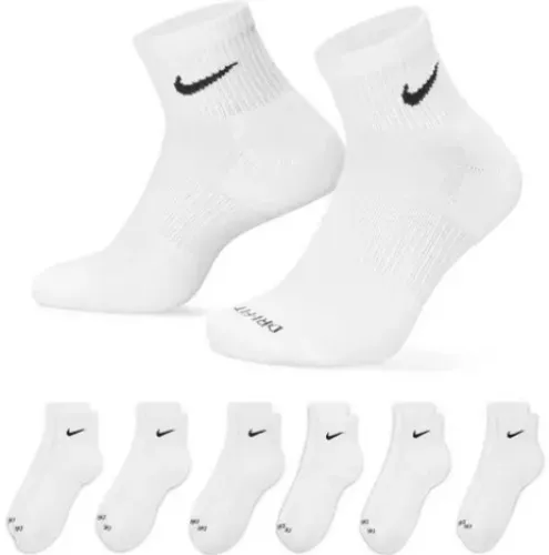 Nike Everyday Plus Training Medium Cushion 6 Pack Ankle Running Socks Black/White XLarge