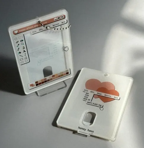 Early 2000s Microsoft Paint Acrylic Photocard Holder (Brown Version)