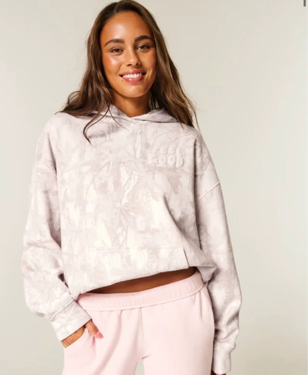 Hollister Feel Good Oversized Logo Graphic Hoodie