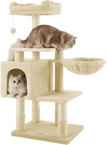 ACAZA Krabpaal - Krabpaal voor Grote Katten - Krabpaal voor Katten - 110 cm - Lichtgrijs - Kattenboom - Krabpalen - Kattenhuis