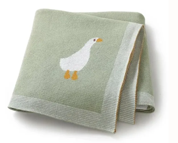Wyld Bub Goose Knitted Blanket - Green