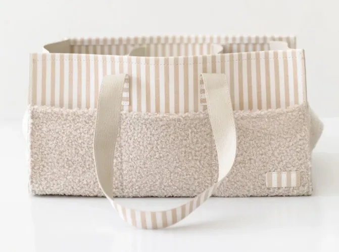 Henlee Storage Nappy Caddy - Fawn Stripe