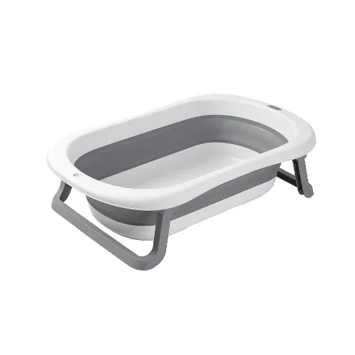 Folding Baby Bath - White and Grey