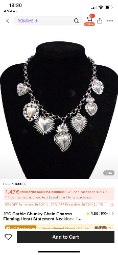 1 pezzo Collana dichiarativa a catena spessa gotica con ciondoli a cuore infuocato e occhi malvagi, pendente anti-argento rosso nero, regalo di gioielli per Ognissanti