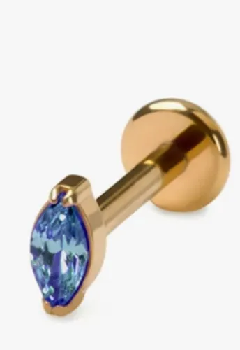 Labret in titanio con pietra
