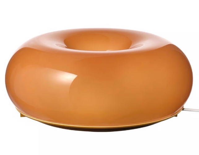 VARMBLIXT LED table/wall lamp - orange glass/round 12 "