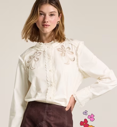 Old Navy x Anna Sui Button-Down Applique Top | Old Navy