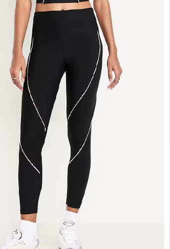 High-Waisted PowerSoft Rib Mix 7/8 Leggings | Old Navy
