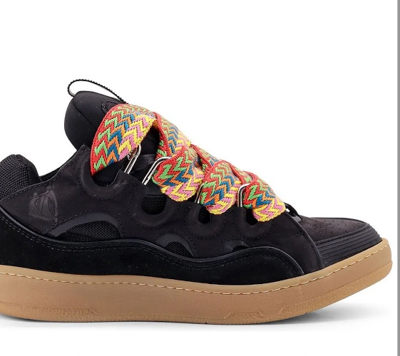 Lanvin Curb Round Toe Lace-Up Sneakers