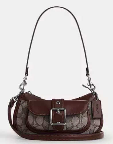 Coach Outlet Ashton Shoulder Bag In Signature Jacquard - Brown, Size: Mini