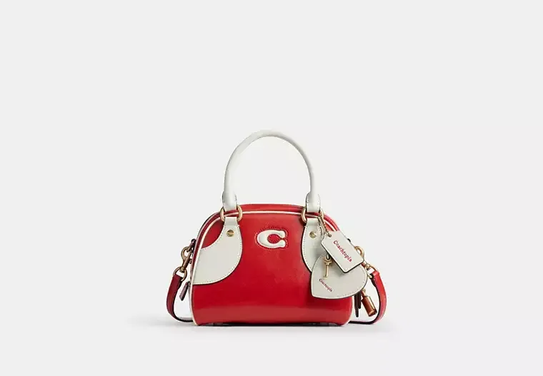 Bowling Top Handle Bag in Red or Black