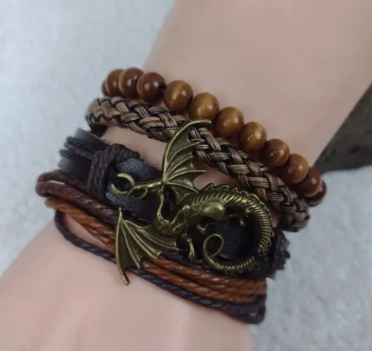 Renaissance Flying Dragon Bracelets, Medieval Dragon Bracelet Set, Costume Bracelets