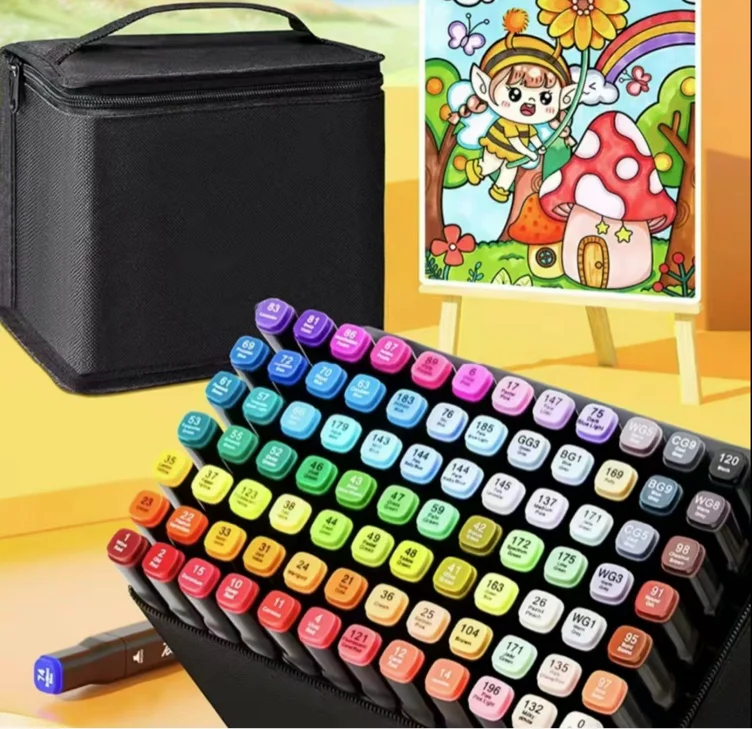 24/36/60 Dual Tip Alcohol marker pen Paint Markers Pens Set,Double - TikTok Shop