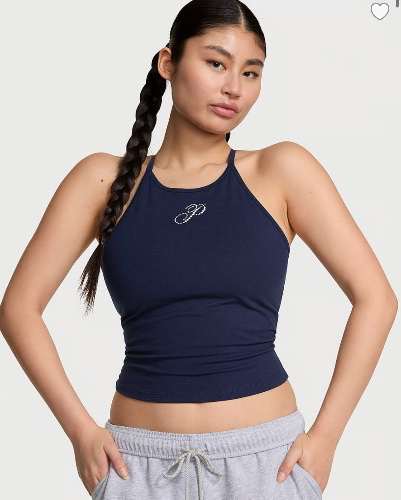 Women's PINK All-Day Cotton High-Neck Bra Tank