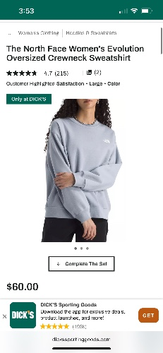 North face sweatshirt 