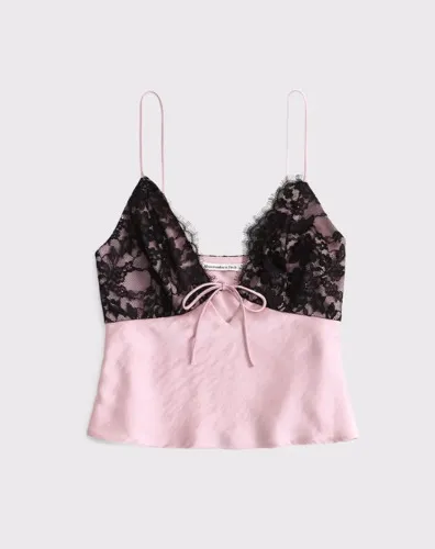pink lace top