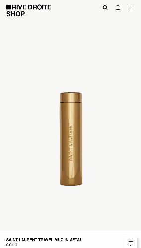 SAINT LAURENT TRAVEL MUG IN METAL - GOLD